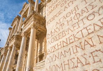 close up view of ancient ruins in greece